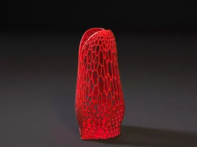Vase heart Voronoi 3D print model
