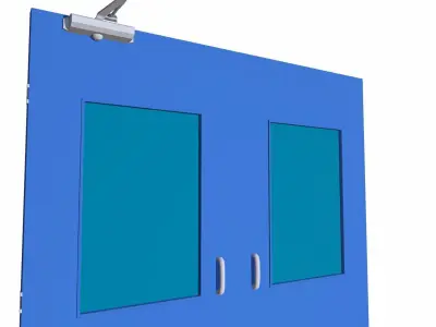 Double Door Low-poly 3D model 4
