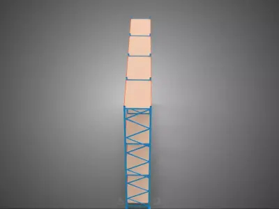 WOOD STEEL WAREHOUSE METAL SHELVING ORGANIZE STORAGE RACK SHELF 3D model