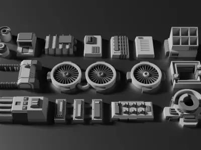 Sci-Fi Greebles Pack 1 3D model