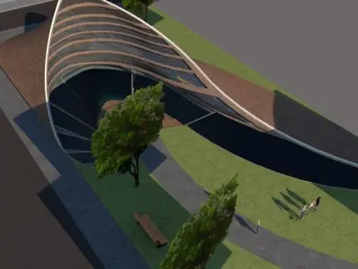 The modern building design model 3D model