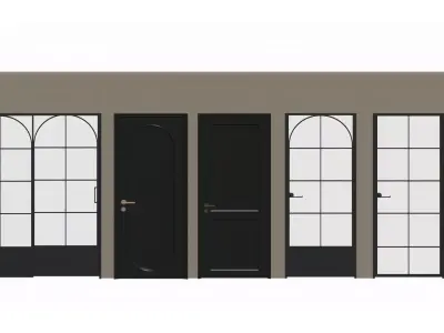 French retro style doors 3D model