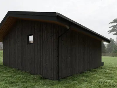 Sauna with a Terrace and Hot Tub 3D model