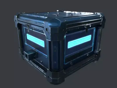 Sci-Fi Supply Crate - PBR Game-Ready LOD  GLTF  Omniverse-Ready Low-poly 3D model