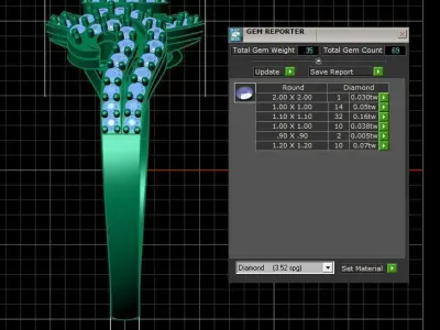 Diamond Ring for Women 3D print model 14