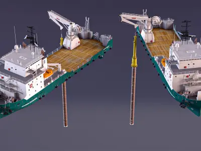  Construction Vessel and Marine Hydraulic Pile Hammer 