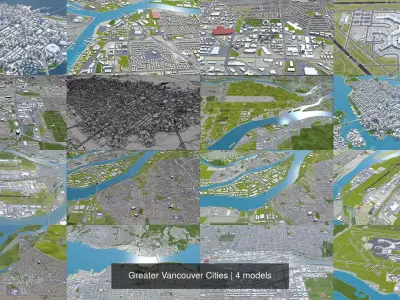 Greater Vancouver Cities 3D Model Pack