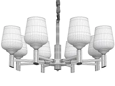 Cup Fixture Traditional White Glass Pendant Lighting Low-poly 3D model