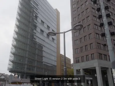 Street Light 15 with pole 3 3D Model Pack