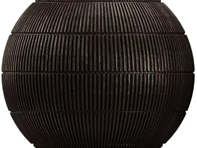 Dark Brown Corrugated Ribbed Wall Tile 3D Model Texture