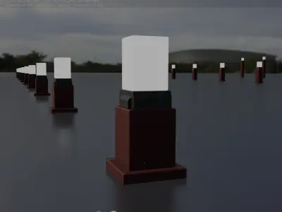 Street Light 8 Bollard 350mm Dark Red Version 3 Low-poly 3D model