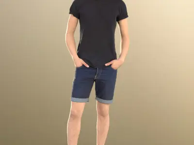 Clark 11296 - Casual Teenager Standing Street Style Summer Low-poly 3D model