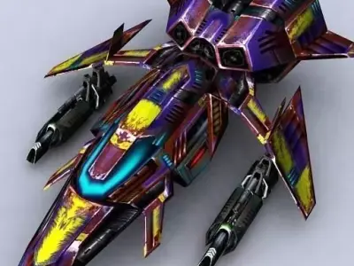 3DRT - Sci-Fi Fighters Fleet  - Fighter 21 Low-poly 3D model