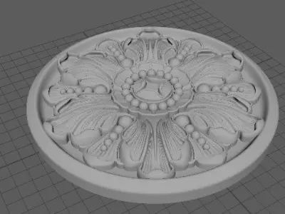 rosette decorative medallion 3D model 11