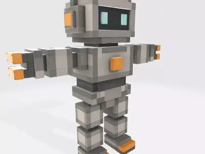 Robot Character N17 Low-poly 3D model