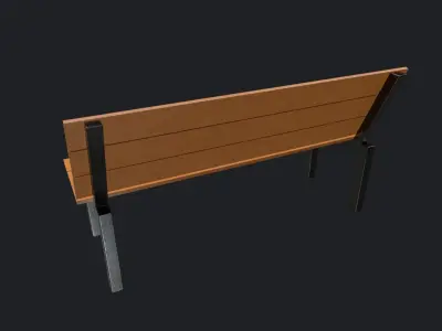 Street Bench v6 Low Poly Street Asset Low-poly 3D model