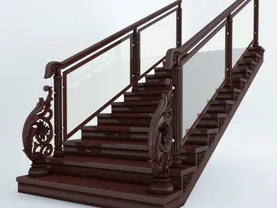 Best 19 stairs and railings Low-poly 3D model