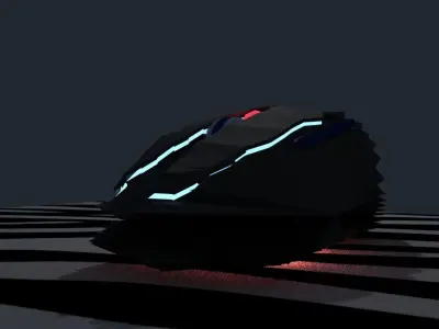 Computer peripheral  --  Simple RGB mouse  --  Low-poly Low-poly 3D model