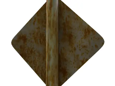 Movable Bridge Warning Traffic Sign 3D model