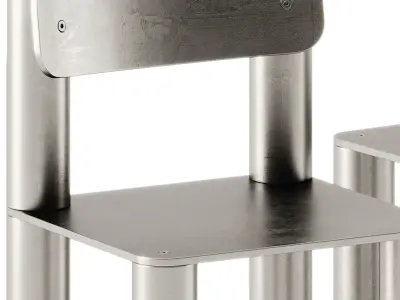 TAVOLO 2 Table by Pulpo and SILO Aluminium chair by Found 3D model