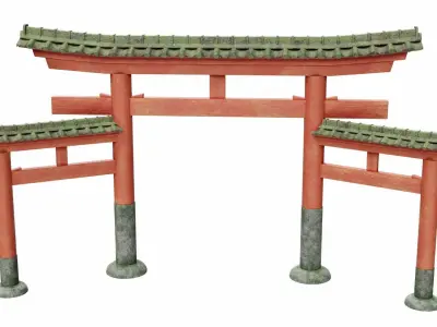 Torii gate miwa type 3D model