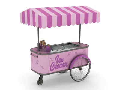 Ice Cream Trolley Low-poly 3D model