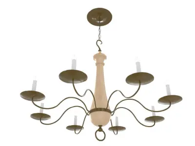 1960s Italian Six Light Petal Chandelier 3D model