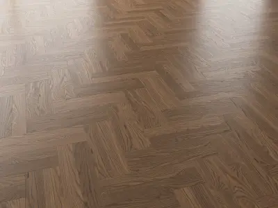 Parquet Oak Black Walnut Brushed set 2 3D model