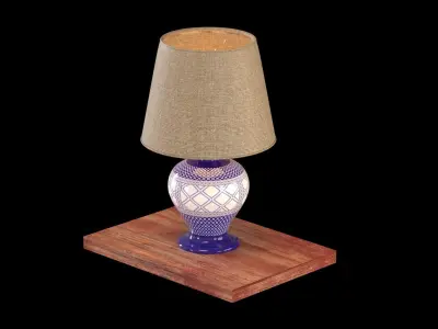 lampshade table lamp Low-poly 3D model