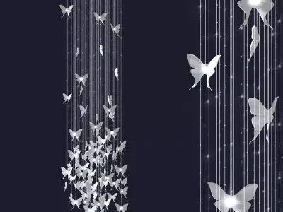 chandliers butterfly chandeliers for living room 3D model