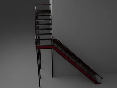 L Shape stairs 3D model