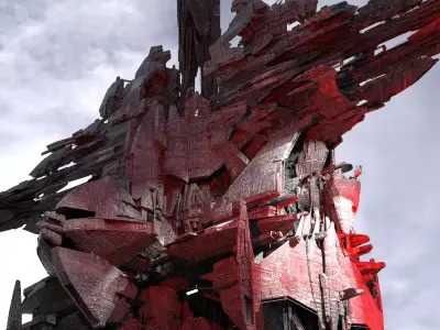 Red Dawn Freighter Ship Kit bash 1 3D model