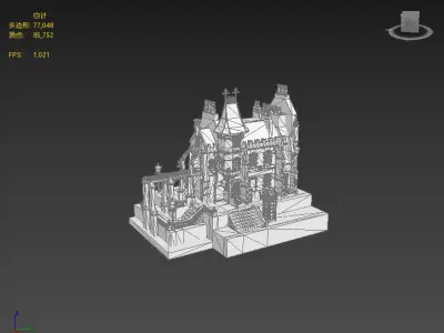 Stylish British architecture Low-poly 3D model