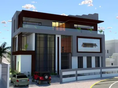 Modern Residential Villa  Exterior Design 3D model