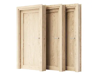 Wooden Door Set V2  3D model