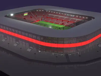 Medium-sized modern stadium - full interior 3D model