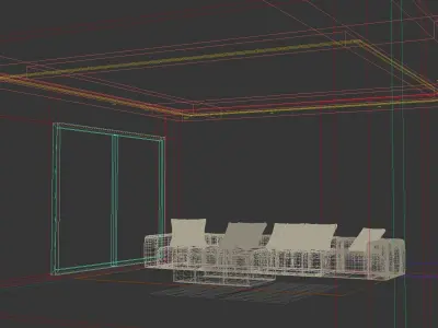 living room Low-poly 3D model