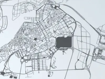 Macau Road Network and Streets 3D model