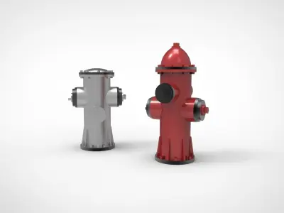 Public hydrants Low-poly 3D model