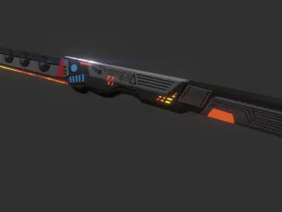 Scifi Katana PBR Project Low-poly 3D model