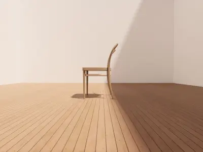 Bentwood Chair 3D Model - Wood - Minimalist Style Low-poly 3D model