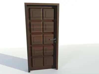Doors Wood and Glass Low-poly 3D model