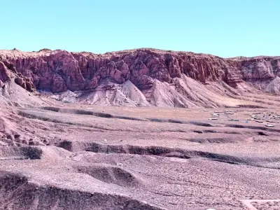 Red mountains landscape Low-poly 3D model