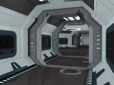 Modular Spaceship Interior 3D model