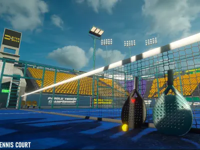 Padel Tennis court - sports ground 3D model