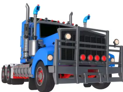 Vintage Semi-Truck 3D model