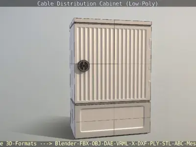Cable Distribution Cabinet Low-Poly Low-poly 3D model