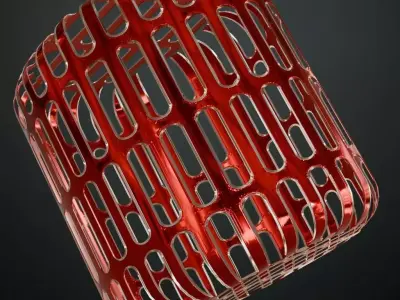 Red Shine Metal Grill Transparent PBR Seamless Texture
