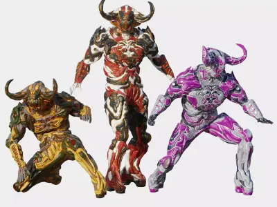 Low Poly - Cyborg Santrasa Low-poly 3D model