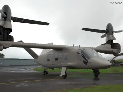  Tiltrotor Transport Aircraft Rigged 